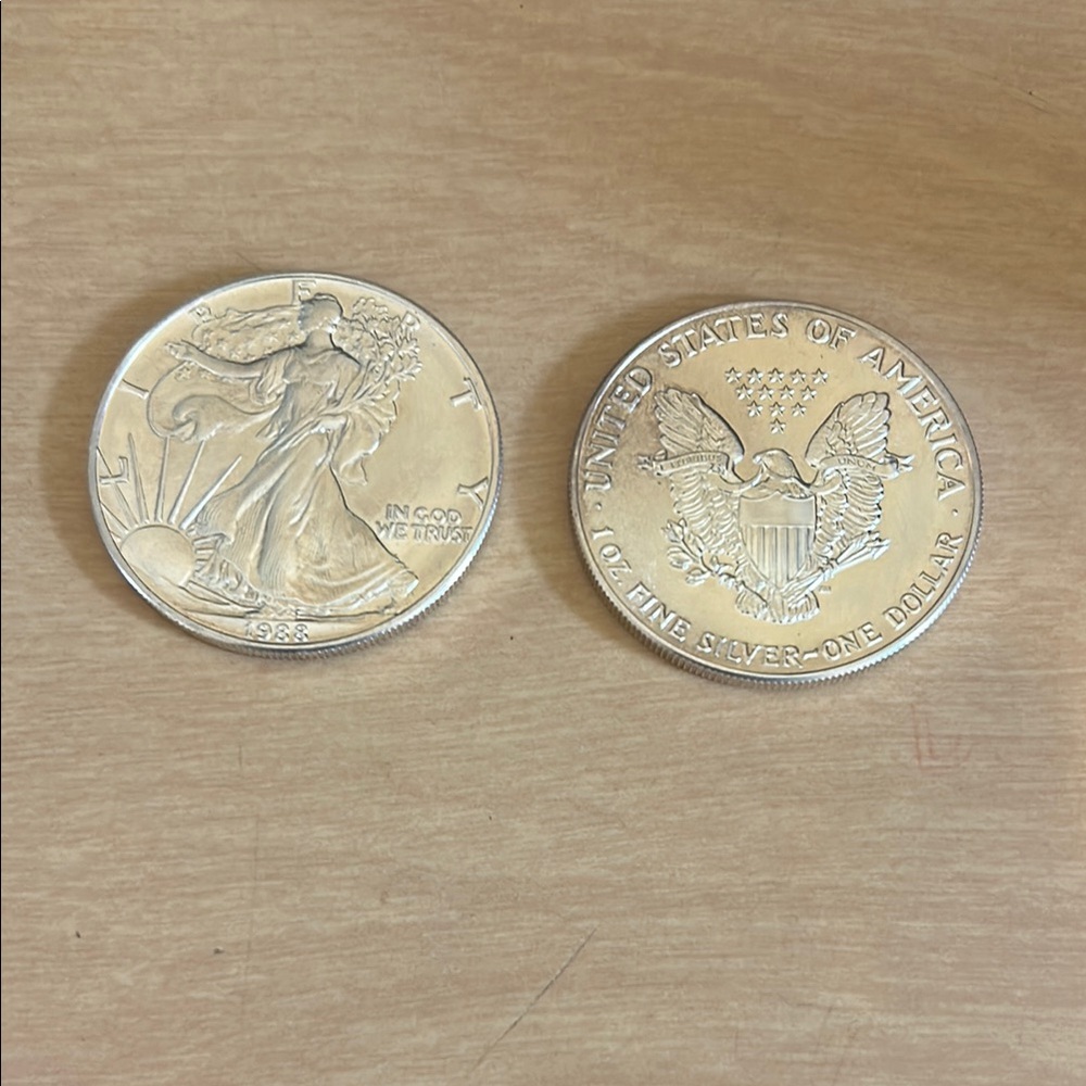 2 silver dollar from 1988